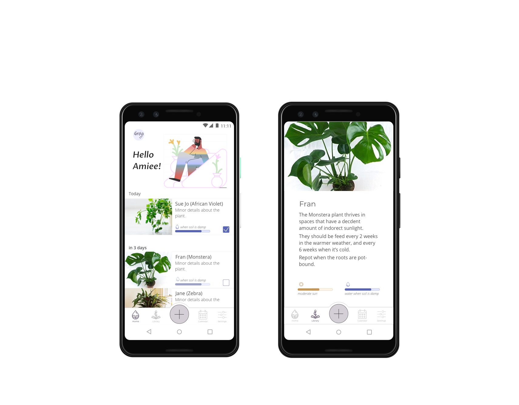 MockUps of GroJo app